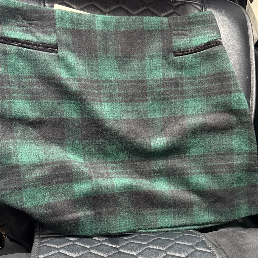 Copper Key Green and Black Plaid Mini Skirt
